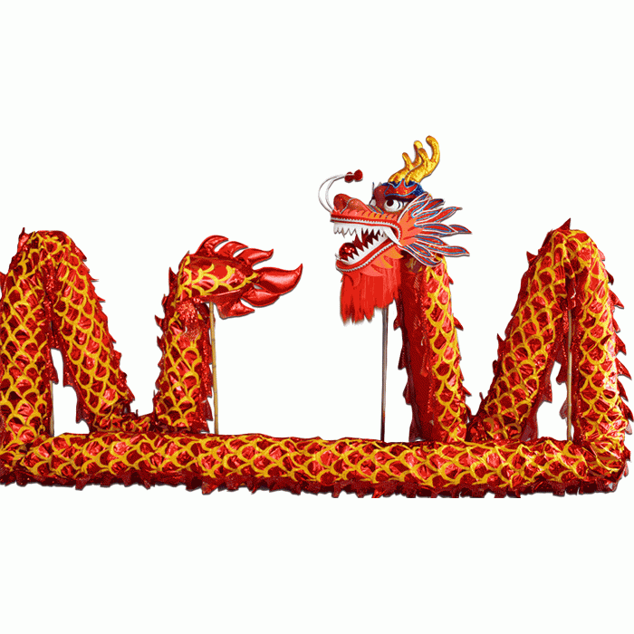 Red Laser Chinese Dragon Dance Costume | Competition Full Set